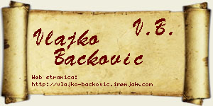 Vlajko Backović vizit kartica